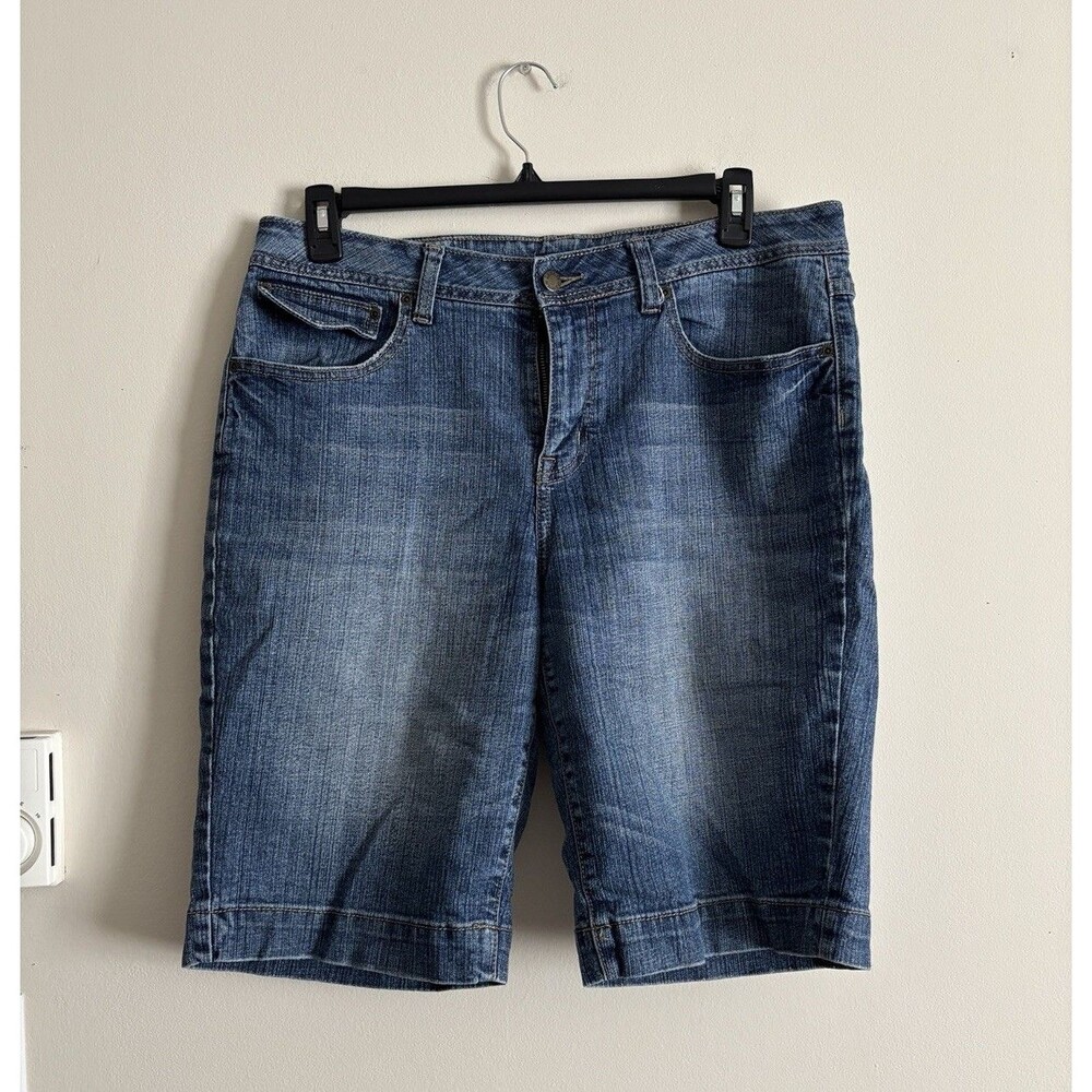 VTG Y2K 2000s 90s ZANA DI Jeans Size 16 Bermuda Shorts Embroidered Pocket Cotton